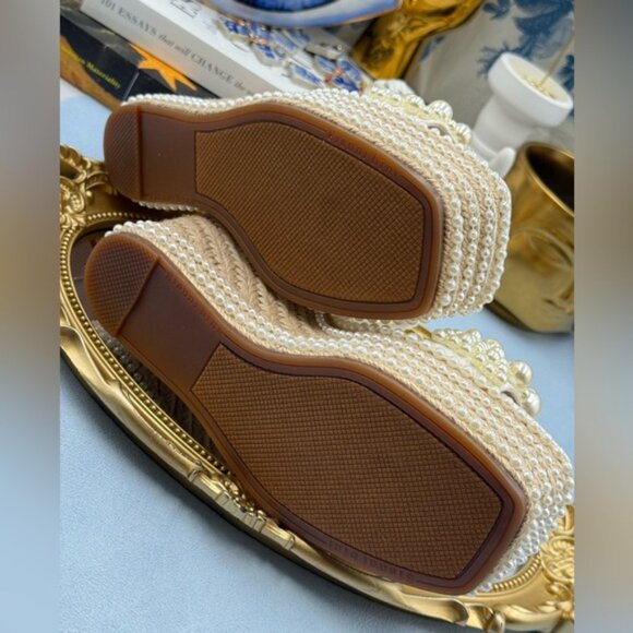 🆕 GIANNI BINI 🧿 NWOB Savanna Pearl Ornamented Platform Wedge Sandals, Sz 7 - Picture 13 of 13